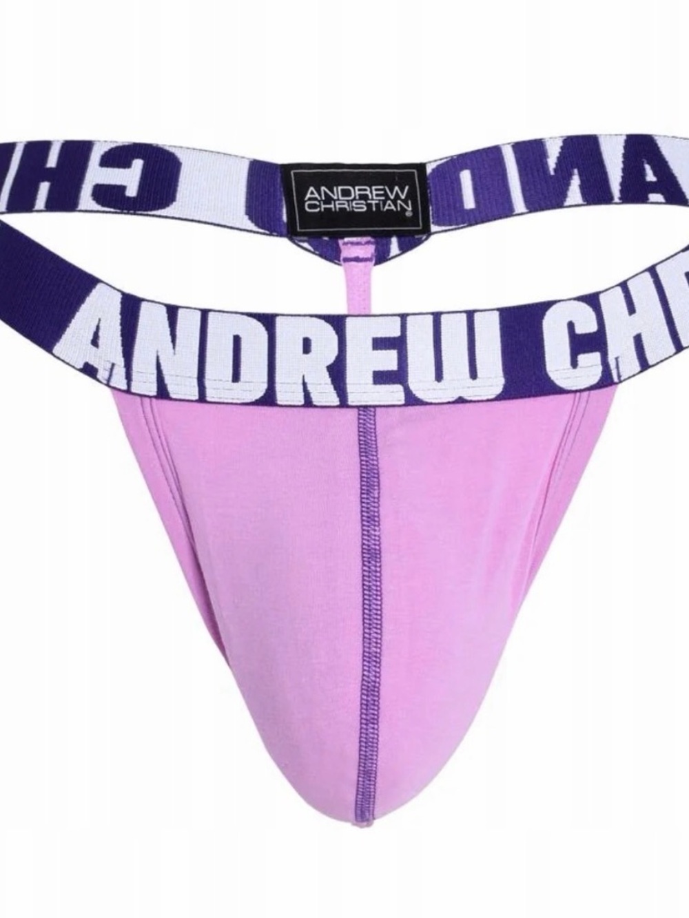 Andrew Christian Pink Happy G-String Underwear with black Trim